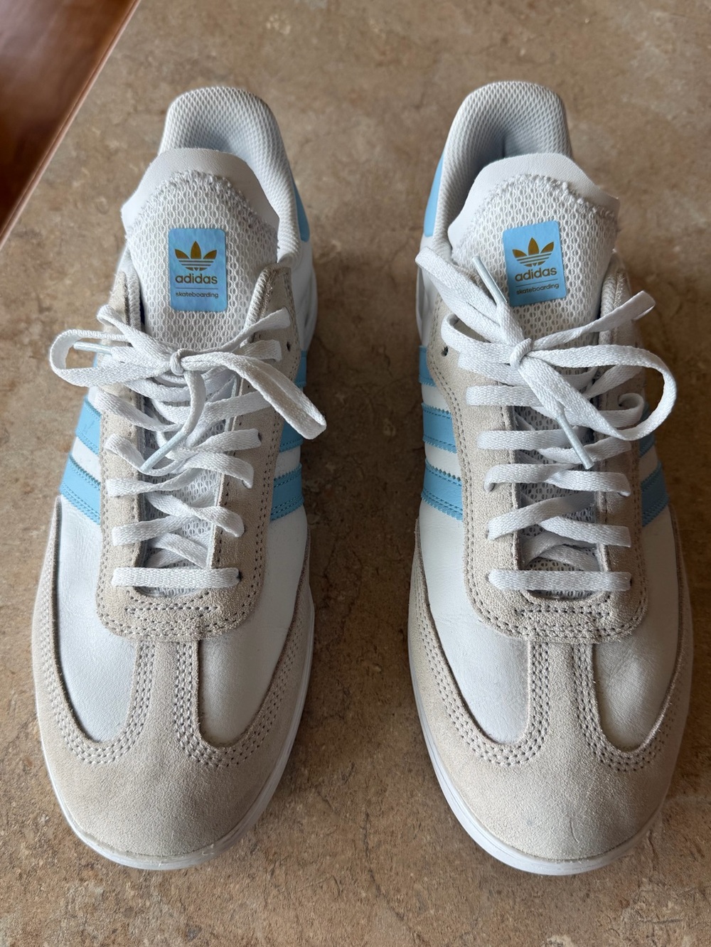 Adidas Samba RM Mens Sneakers in White and Light Blue - Picture 2 of 6